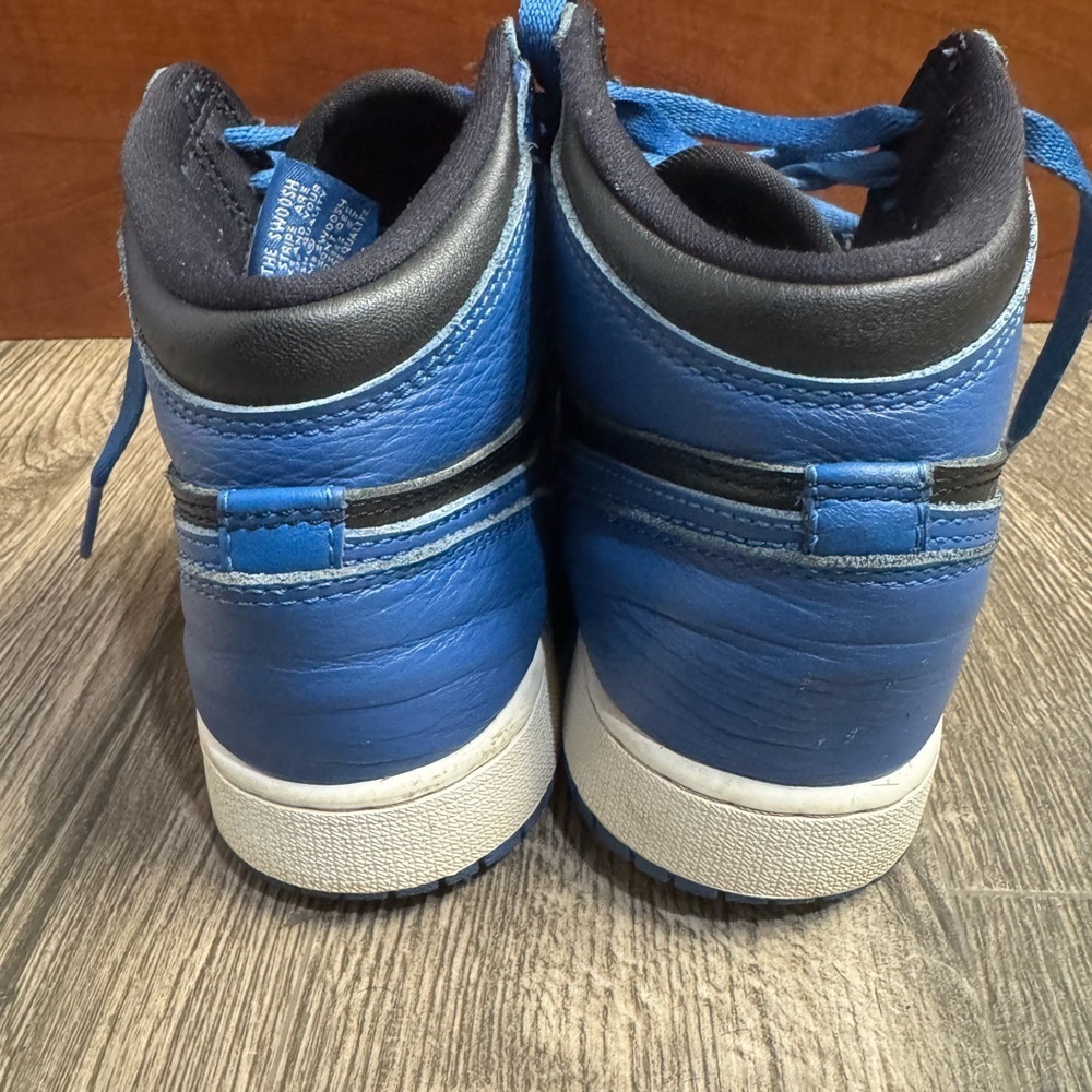 Nike Black and Blue Sneakers High-Top Leather - Picture 3 of 14